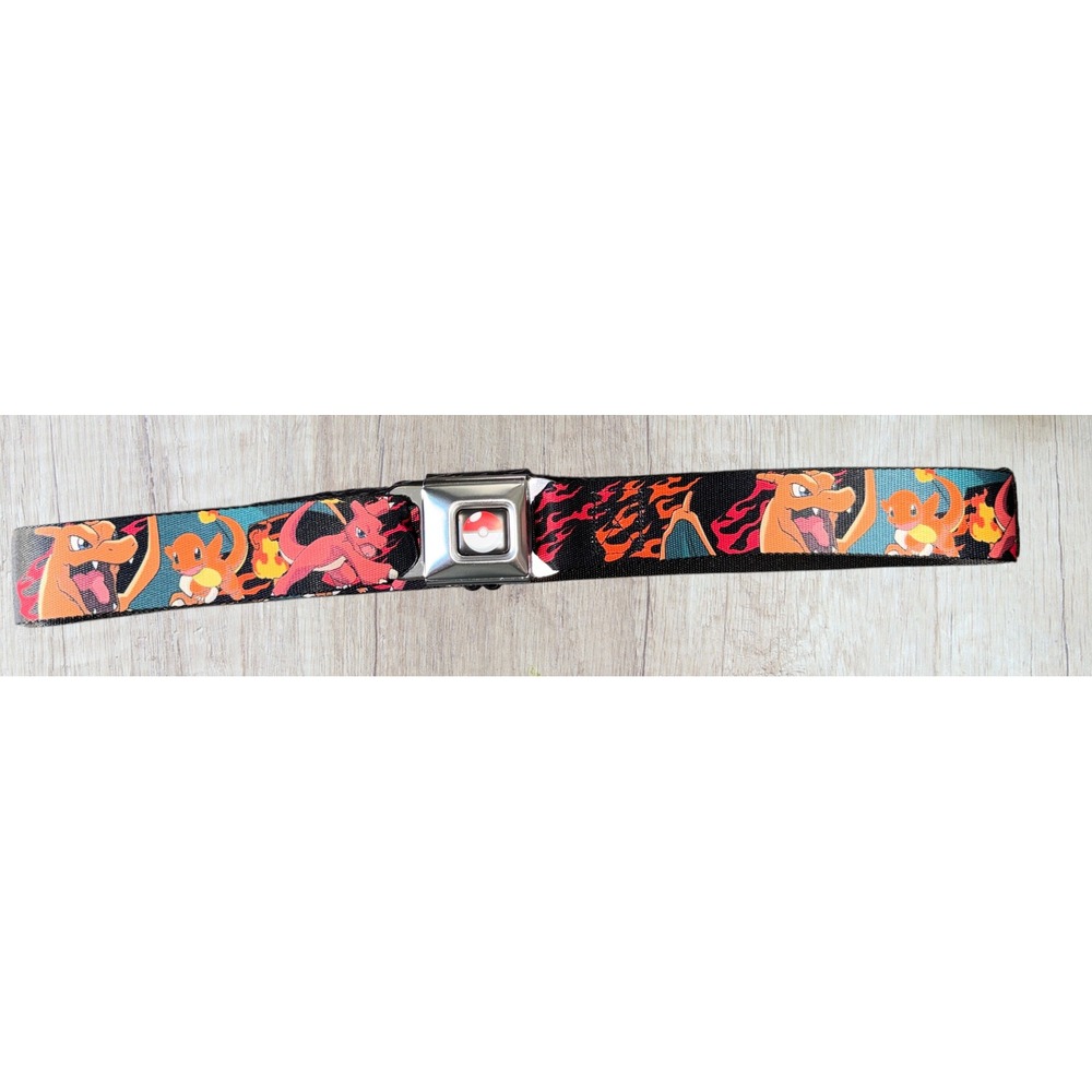Buckle-Down Pokemon Charizard Seatbelt Belt Fire Evolution Poke Ball Buckle 2013